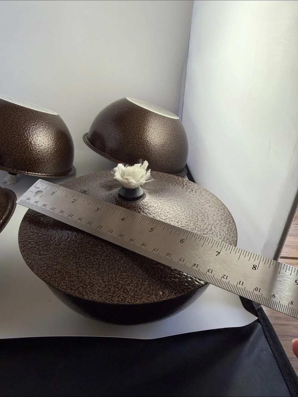 Bronze Color  Hammered Texture Tabletop Citronella Oil Lamps in Metal set of 4